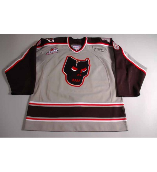 Custom WHL Calgary Hitmen 04 05 Tomanek Hockey Jersey Grey